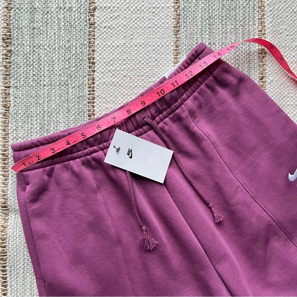 Nike Essential Loose Fit High Rise Light Bordeaux Fleece Lined Sweat Shorts S - Picture 5 of 10
